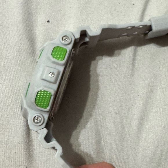 G-Shock Light Gray with Green Accents Watch - Picture 3 of 5